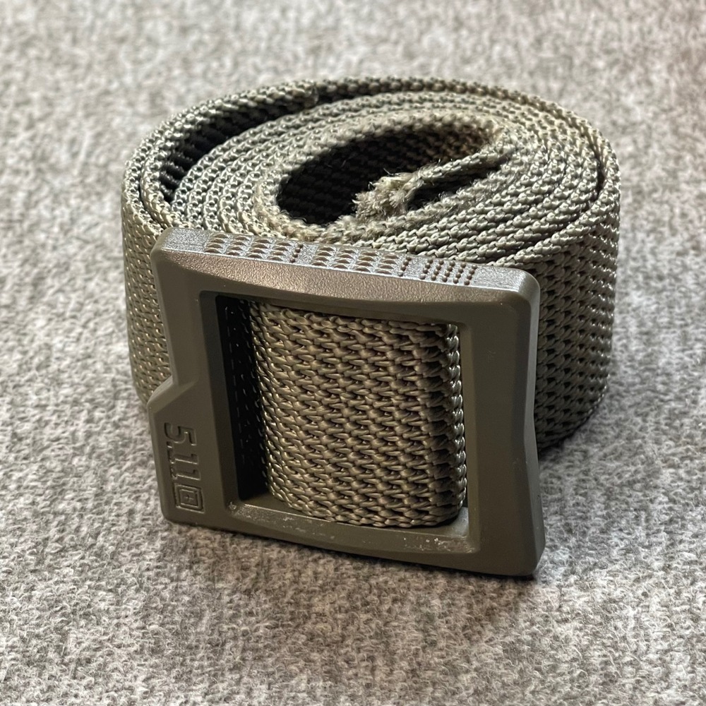 5.11 Tactical TDU Belt Mens Ranger Green Nylon Webbing Plastic Buckle Medium
